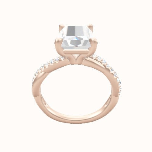 Pave Rope Engagement Ring With Standard Four Prong Head