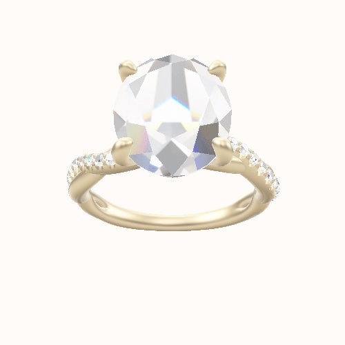 Pave Rope Engagement Ring With X Gallery Head