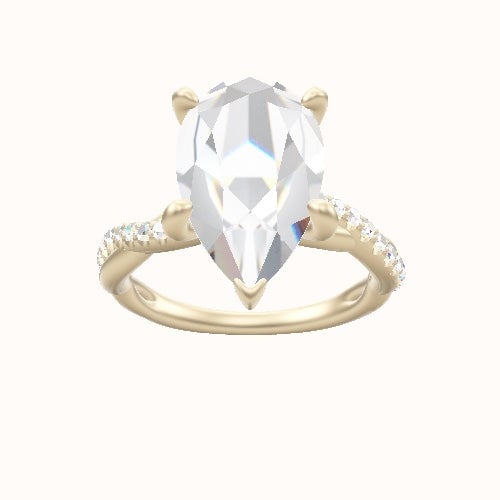 Pave Rope Engagement Ring With X Gallery Head