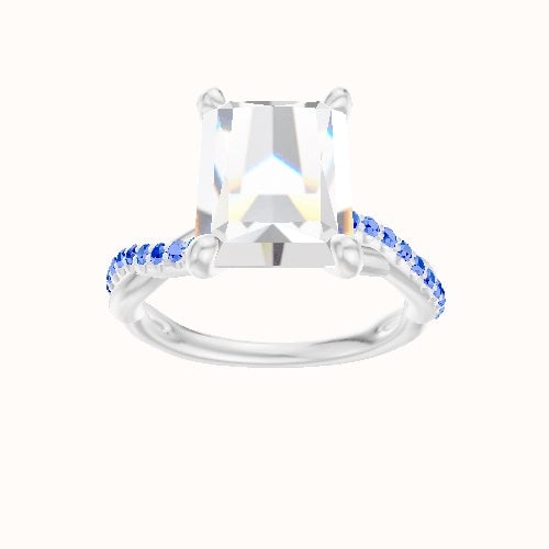 Pave Rope Engagement Ring With X Gallery Head