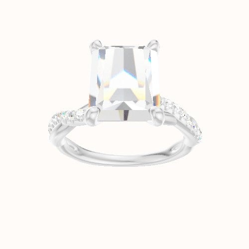 Pave Rope Engagement Ring With X Gallery Head