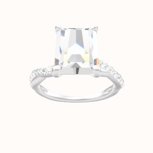 Pave Rope Engagement Ring With X Gallery Head