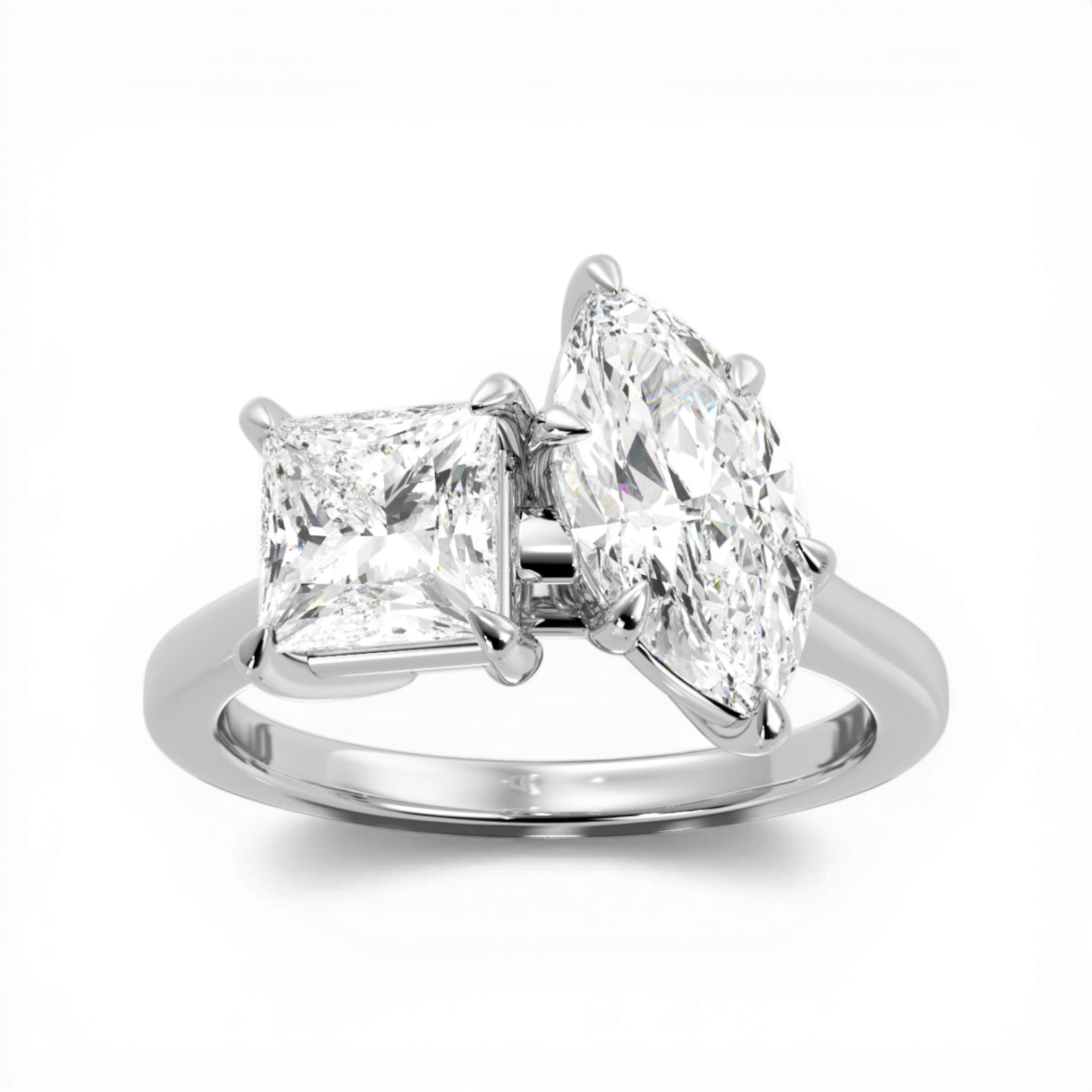 14kt white gold/18kt white gold/platinum/side