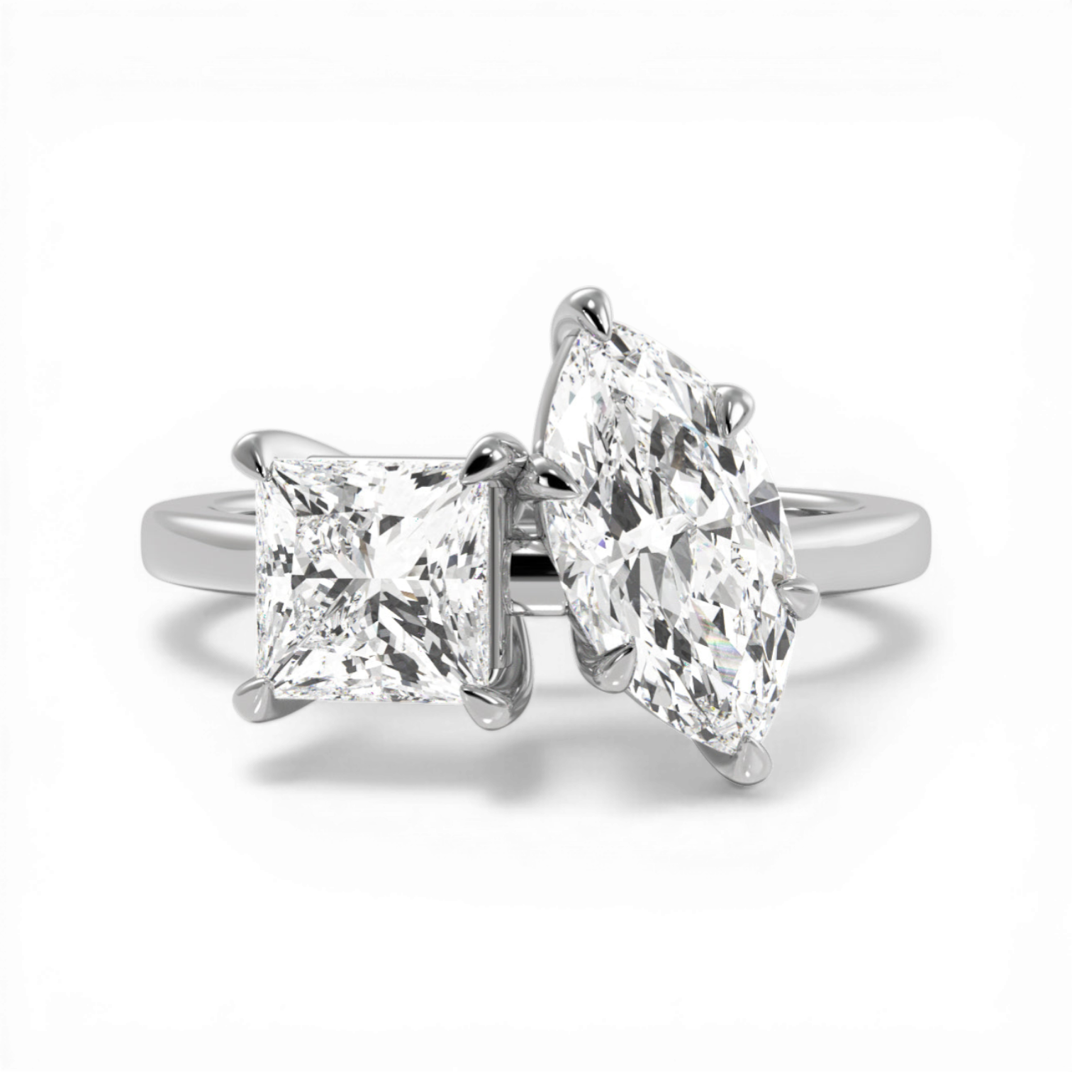 14kt white gold/18kt white gold/platinum/top