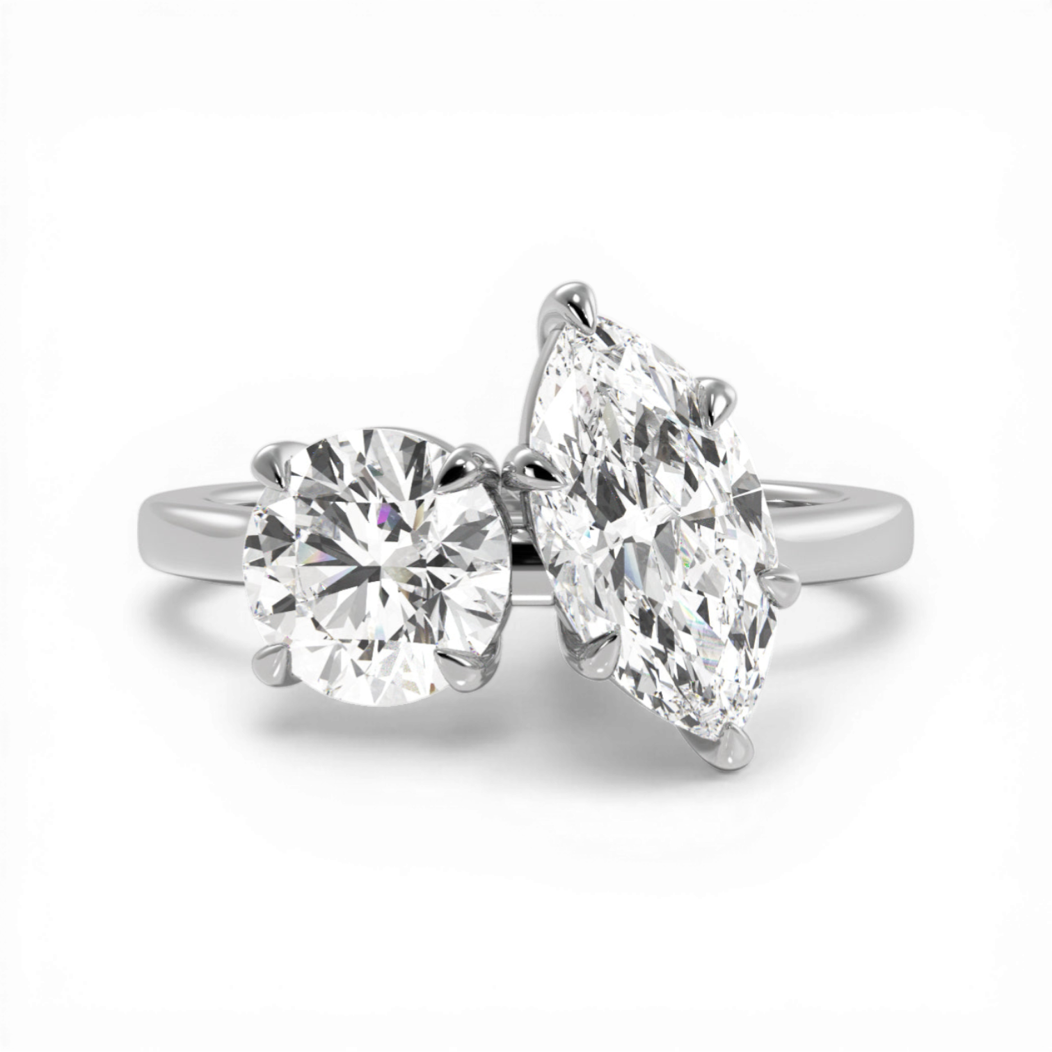 14kt white gold/18kt white gold/platinum/top