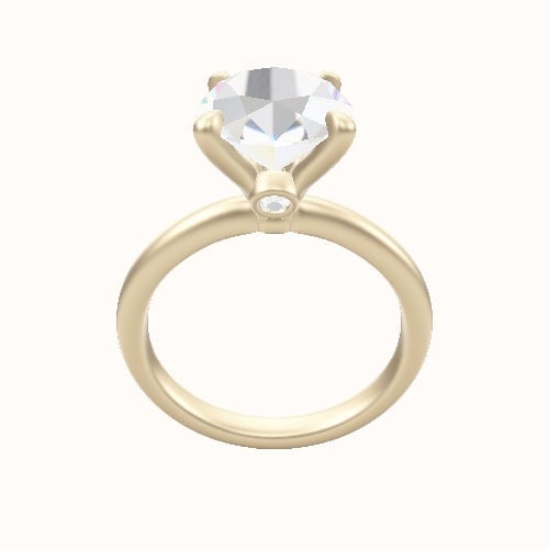 Rounded Solitaire Engagement Ring With Accent Diamond Head