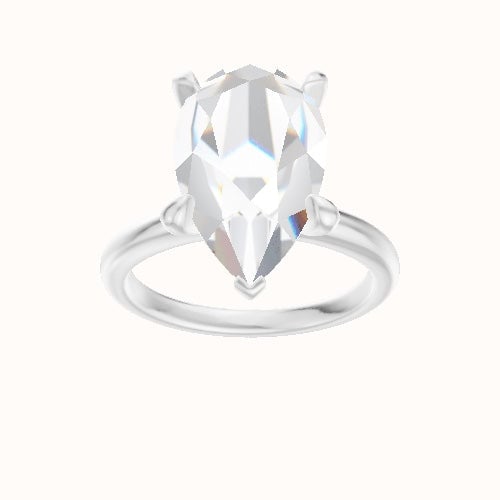 Rounded Solitaire Engagement Ring With Accent Diamond Head