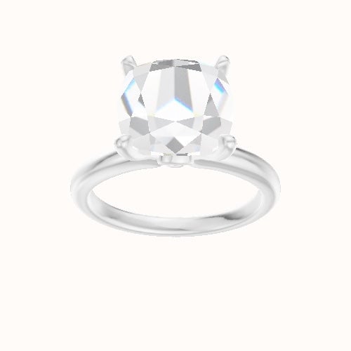 Rounded Solitaire Engagement Ring With Accent Diamond Head