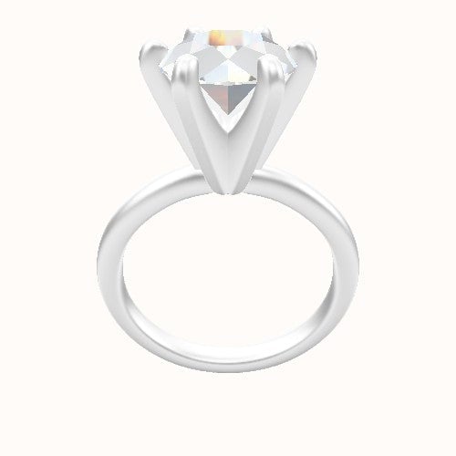 Rounded Solitaire Engagement Ring With Classic Six Prong Head