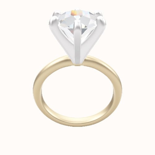 Rounded Solitaire Engagement Ring With Classic Six Prong Head