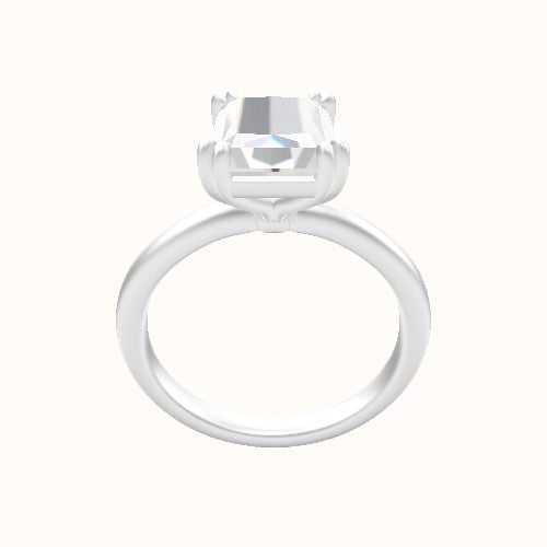 Rounded Solitaire Engagement Ring With Double Prongs Head