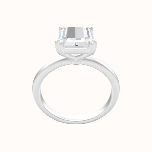 Rounded Solitaire Engagement Ring With Double Prongs Head