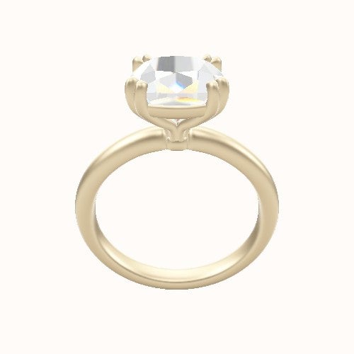 Rounded Solitaire Engagement Ring With Double Prongs Head