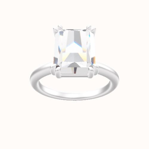 Rounded Solitaire Engagement Ring With Double Prongs Head