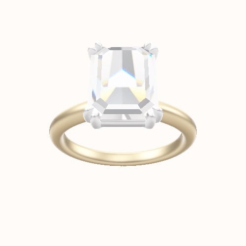 Rounded Solitaire Engagement Ring With Double Prongs Head