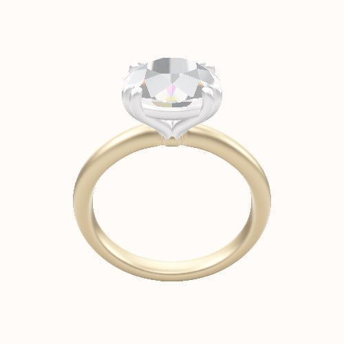 Rounded Solitaire Engagement Ring With Double Prongs Head