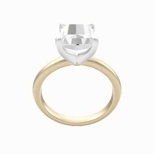Rounded Solitaire Engagement Ring With Four Prong Head