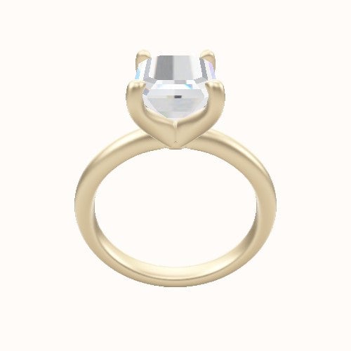 Rounded Solitaire Engagement Ring With Four Prong Head