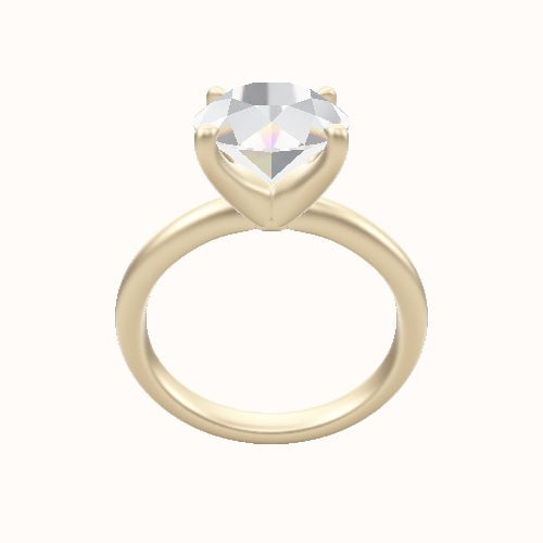 Rounded Solitaire Engagement Ring With Four Prong Head