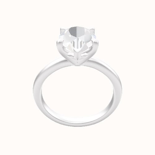 Rounded Solitaire Engagement Ring With Four Prong Head
