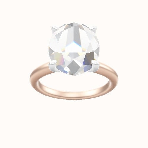 Rounded Solitaire Engagement Ring With Four Prong Head