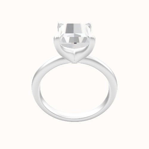 Rounded Solitaire Engagement Ring With Four Prong Head