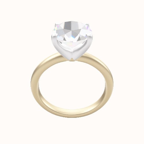 Rounded Solitaire Engagement Ring With Four Prong Head