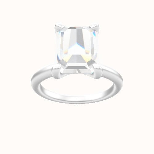 Rounded Solitaire Engagement Ring With Four Prong Head
