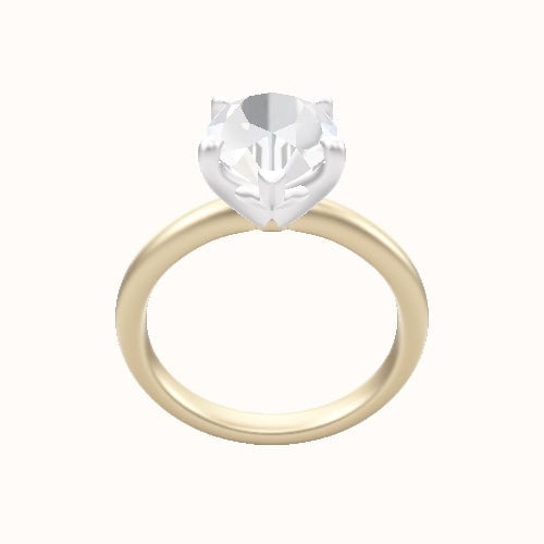 Rounded Solitaire Engagement Ring With Four Prong Head