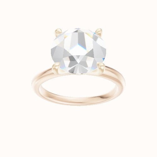 Rounded Solitaire Engagement Ring With Four Prong Head