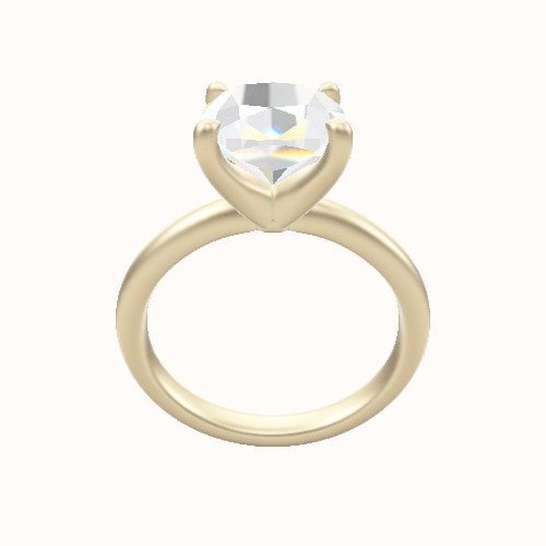 Rounded Solitaire Engagement Ring With Four Prong Head