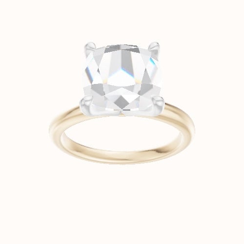 Rounded Solitaire Engagement Ring With Four Prong Head