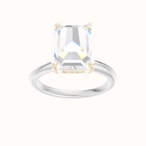 Rounded Solitaire Engagement Ring With Front set gallery Head