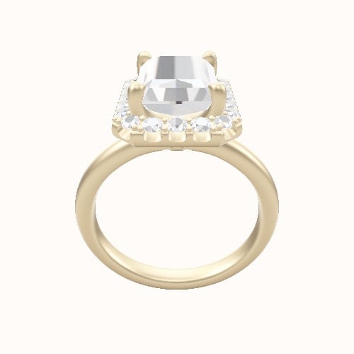 Rounded Solitaire Engagement Ring With Halo Head