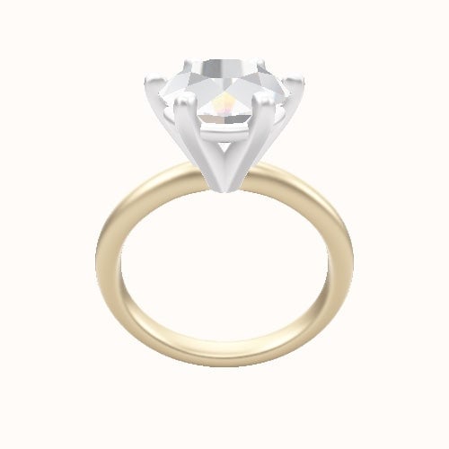 Rounded Solitaire Engagement Ring With High Set Six Prong Head