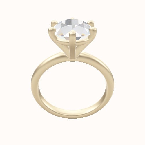 Rounded Solitaire Engagement Ring With High Set Six Prong Head