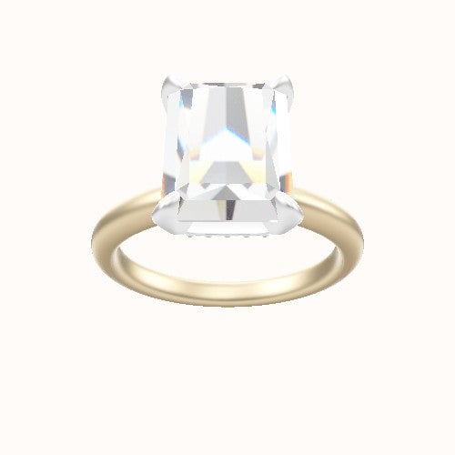 Rounded Solitaire Engagement Ring With Pave Basket Head
