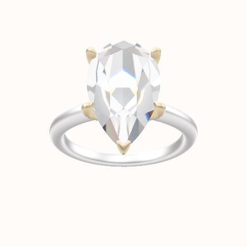 Rounded Solitaire Engagement Ring With Petal Four Prong Head
