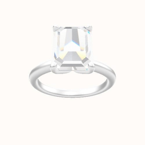 Rounded Solitaire Engagement Ring With Petal Four Prong Head
