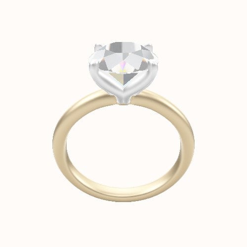 Rounded Solitaire Engagement Ring With Petal Four Prong Head