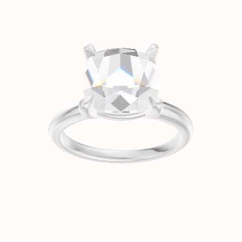 Rounded Solitaire Engagement Ring With Standard Four Prong Head