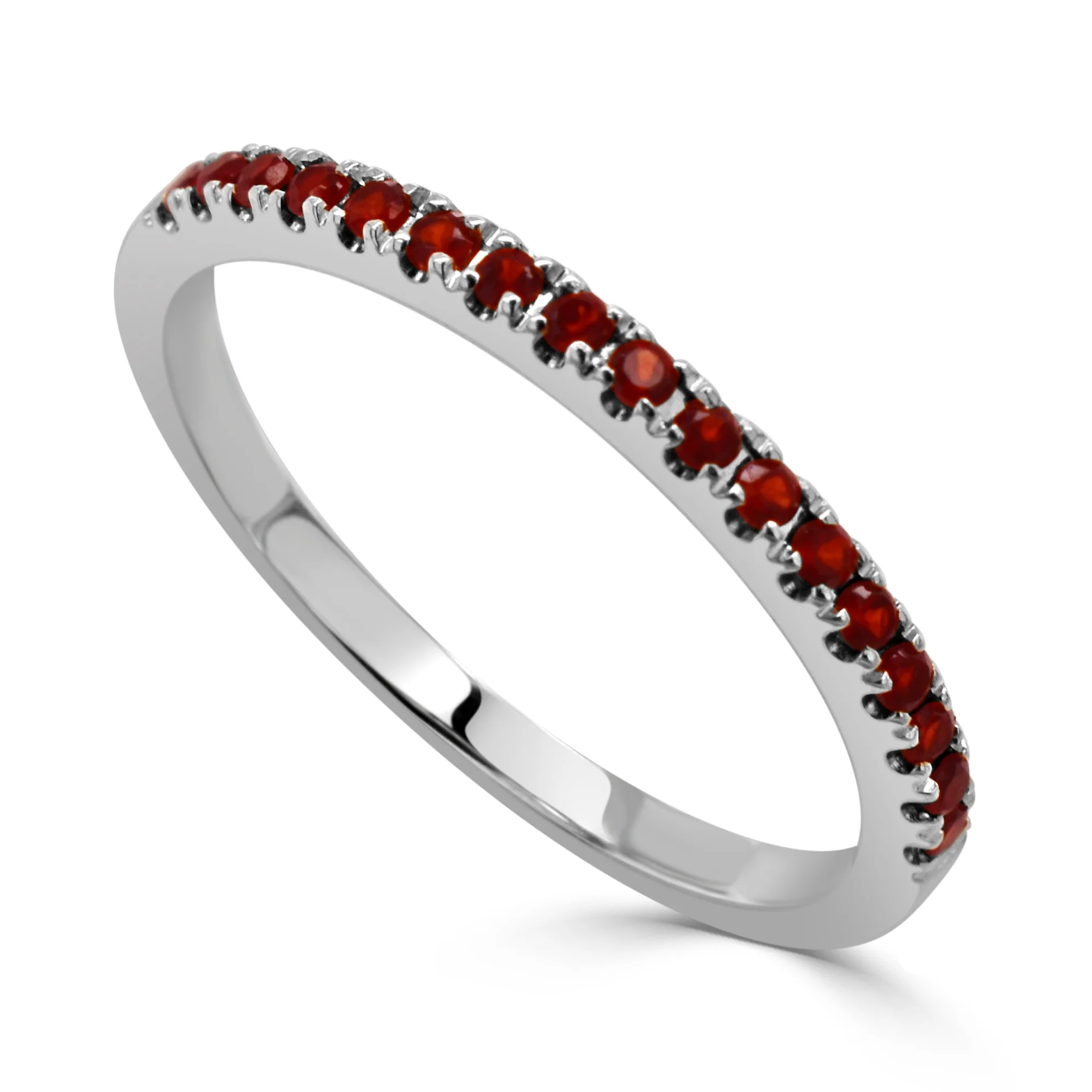 14kt white gold/garnet/top