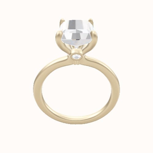 Solitaire Engagement Ring With Accent Diamond Head