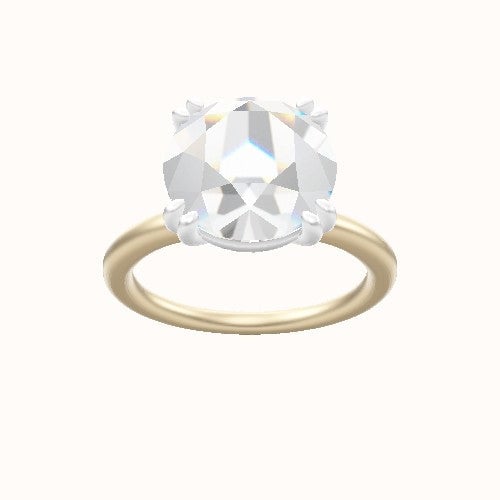 Solitaire Engagement Ring With Double Prongs Head and Matching Band