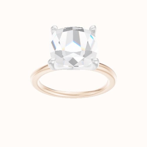Solitaire Engagement Ring With Four Prong Head and Matching Band