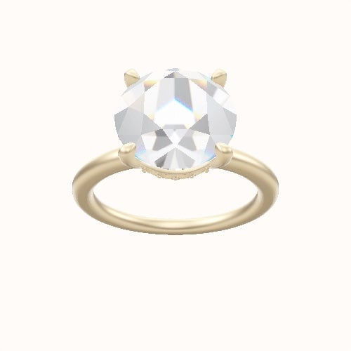 Solitaire Engagement Ring With Front set gallery Head and Matching Band
