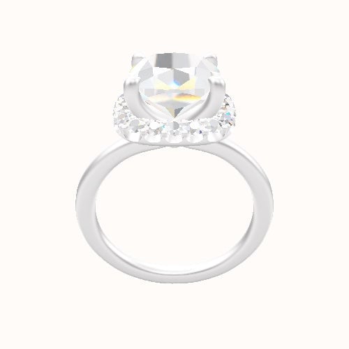 Solitaire Engagement Ring With Halo Head