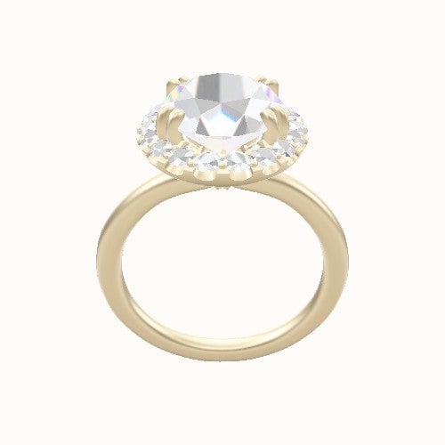 Solitaire Engagement Ring With Halo with Double Prong Head