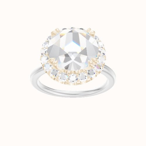 Solitaire Engagement Ring With Halo with Double Prong Head