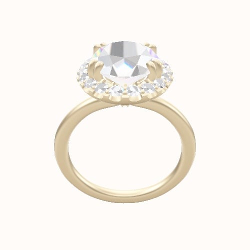 Solitaire Engagement Ring With Halo with Double Prong Head